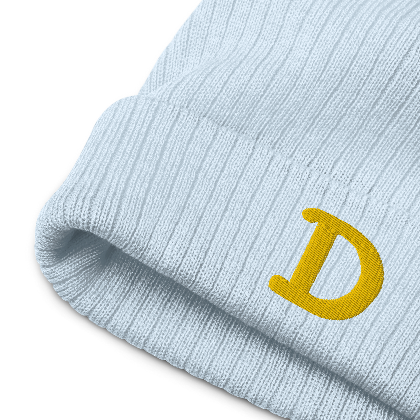 Detroit 'Old French D' Ribbed Beanie (Gold)