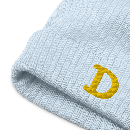 Detroit 'Old French D' Ribbed Beanie (Gold)