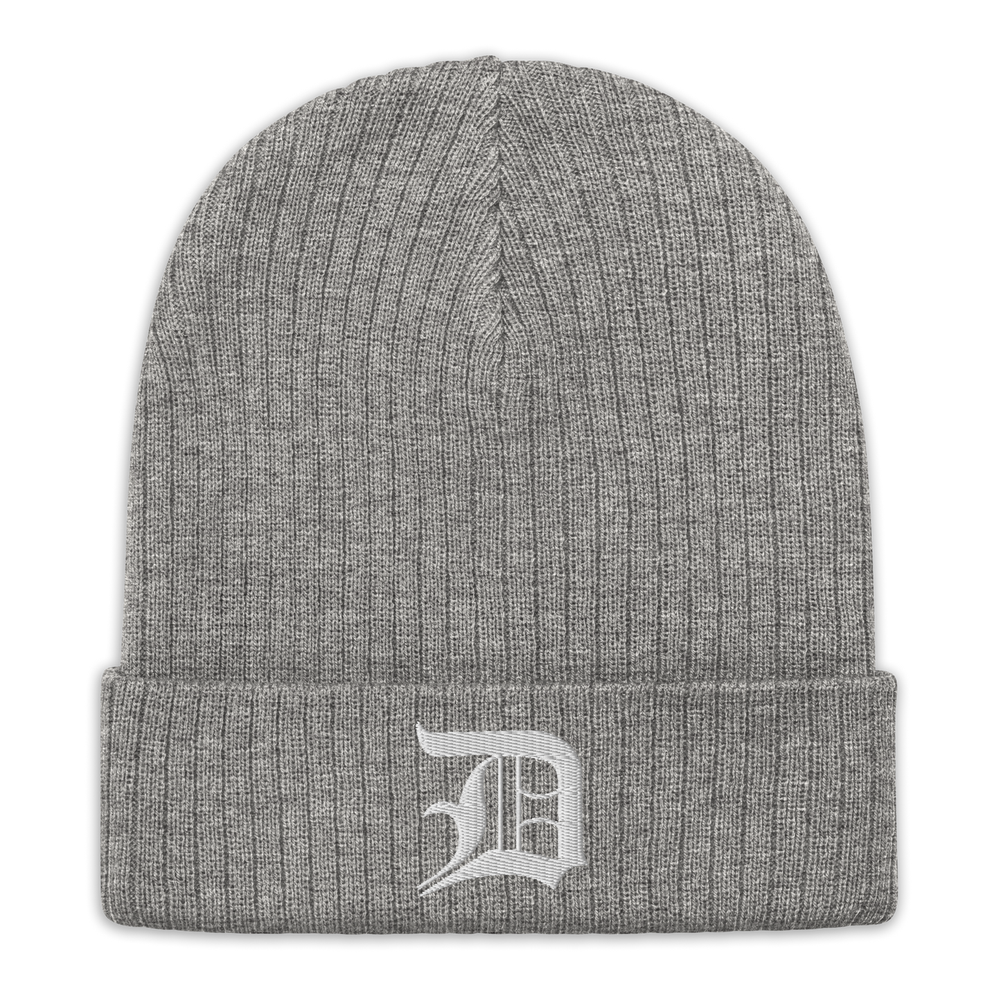 Detroit 'Old English D' Ribbed Beanie