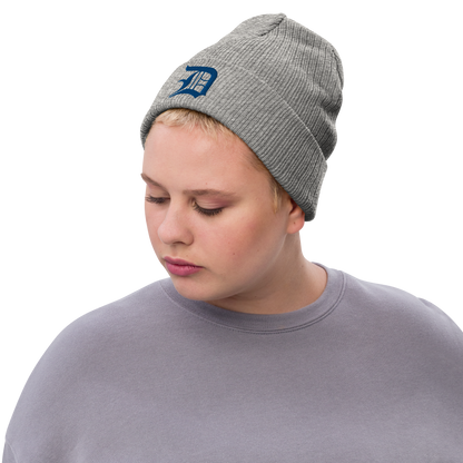 Detroit 'Old English D' Ribbed Beanie (Royal Blue)