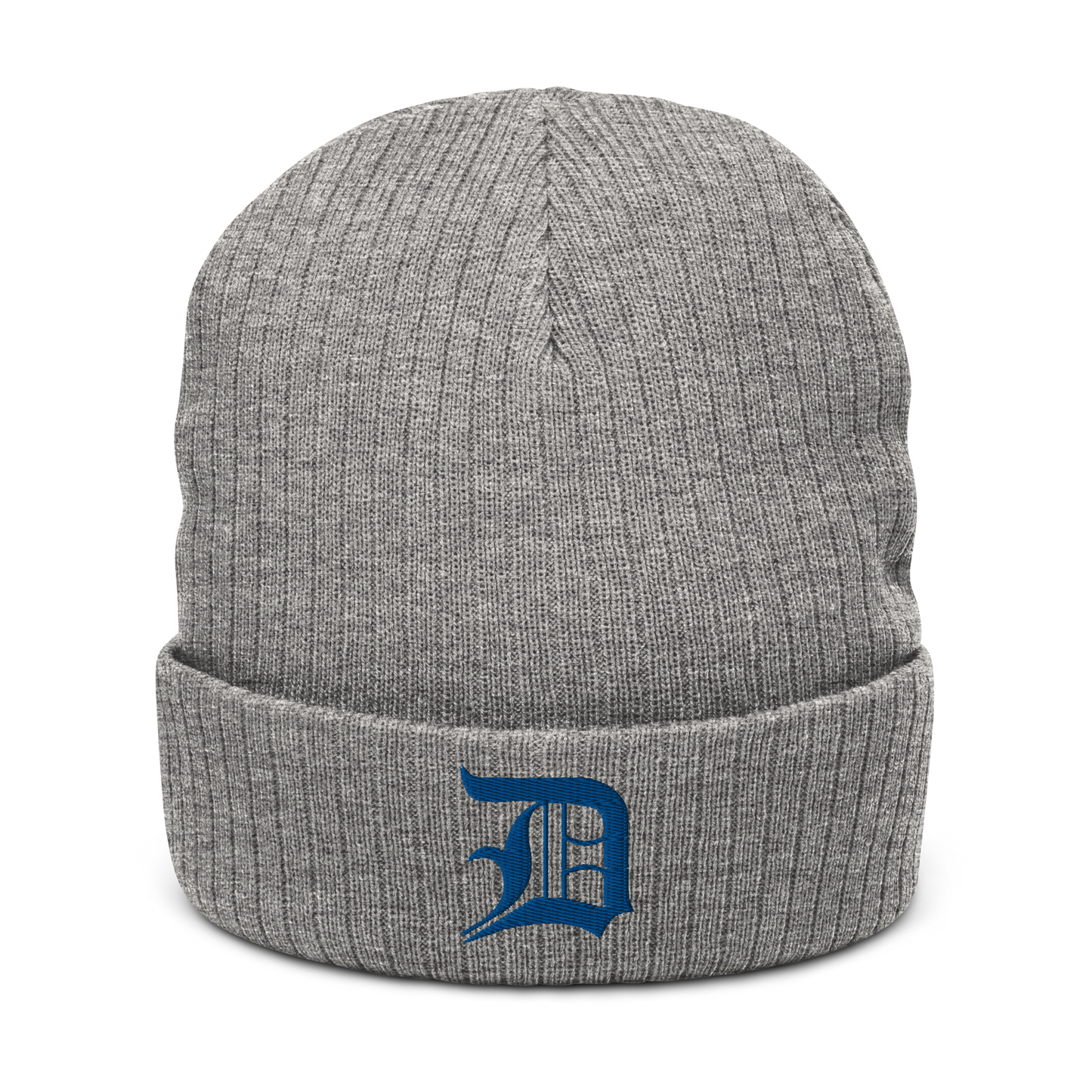 Detroit 'Old English D' Ribbed Beanie (Royal Blue)