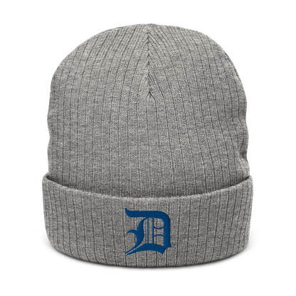 Detroit 'Old English D' Ribbed Beanie (Royal Blue)