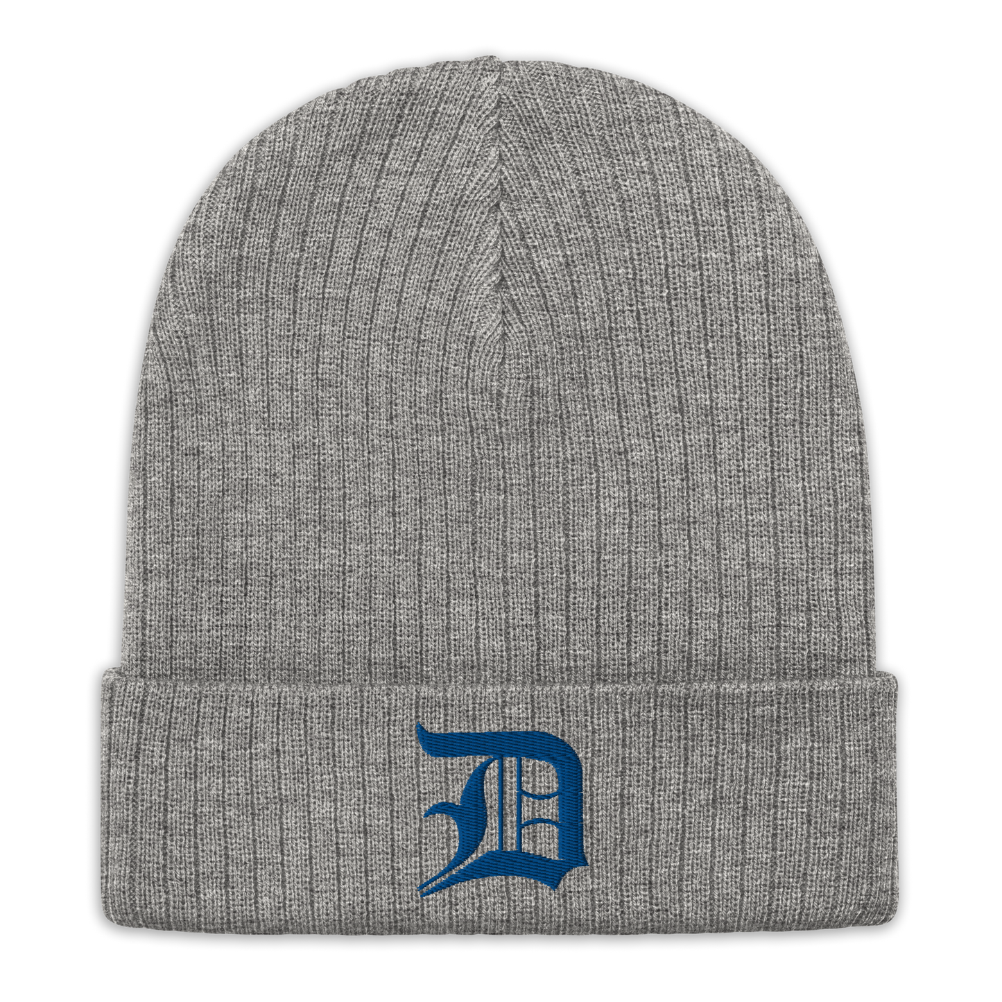 Detroit 'Old English D' Ribbed Beanie (Royal Blue)