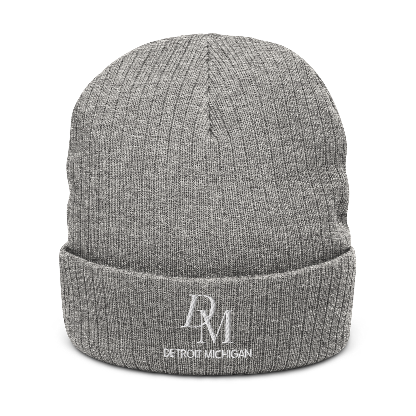 'DM Detroit Michigan' Ribbed Beanie