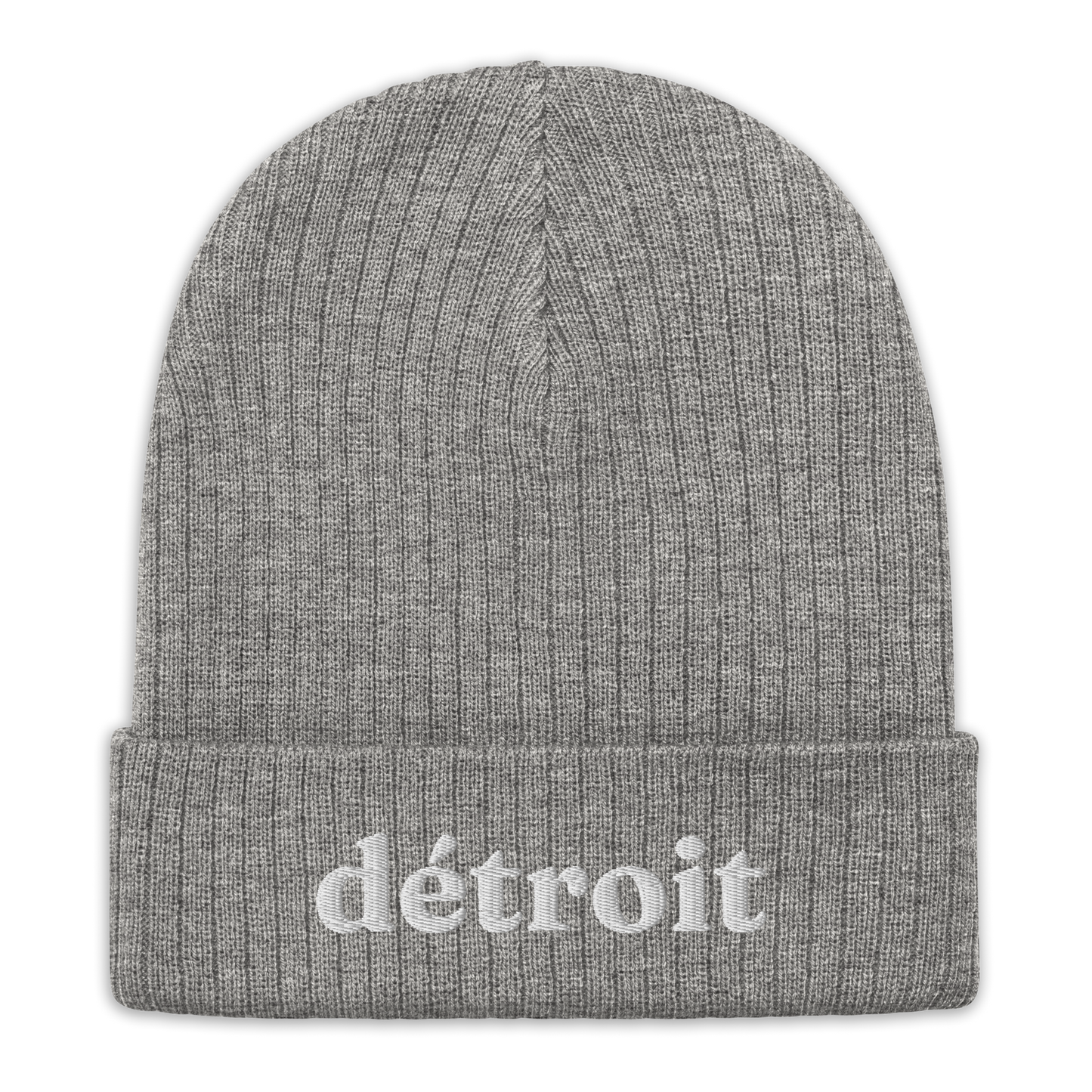 'Détroit' Ribbed Beanie (70s Serif Font)