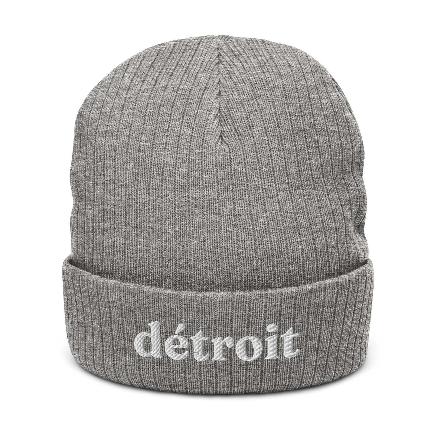 'Détroit' Ribbed Beanie (70s Serif Font)