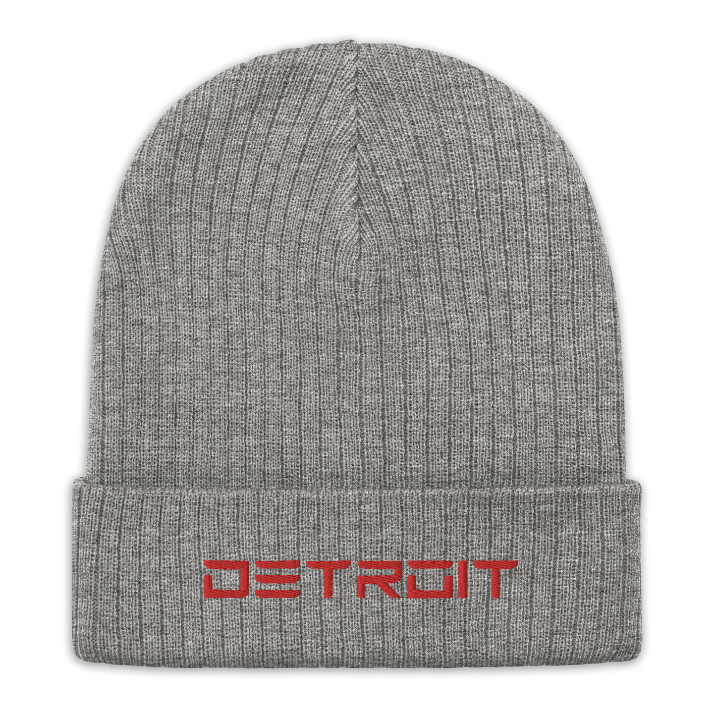 'Detroit' Ribbed Beanie (Electric Font) | Red