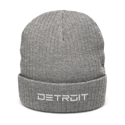 'Detroit' Ribbed Beanie (Electric Font)