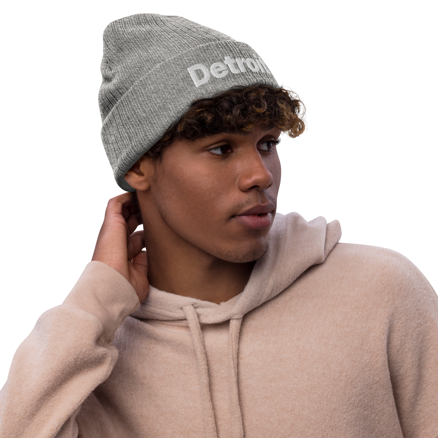 'Detroit' Ribbed Beanie (Small SUV Font)