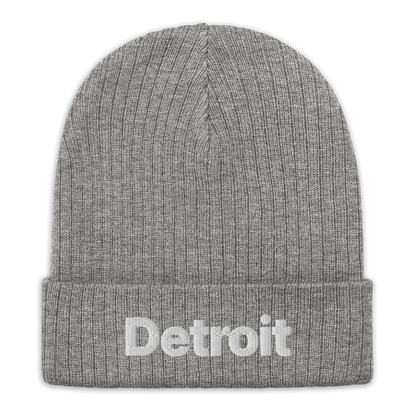 'Detroit' Ribbed Beanie (Small SUV Font)