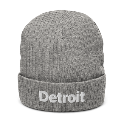 'Detroit' Ribbed Beanie (Small SUV Font)