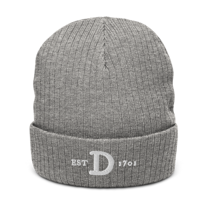 Detroit 'EST 1701' Ribbed Beanie (w/ Old French 'D')