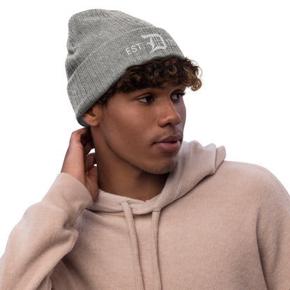 Detroit 'EST. 1701' Ribbed Beanie (w/ Old English 'D')