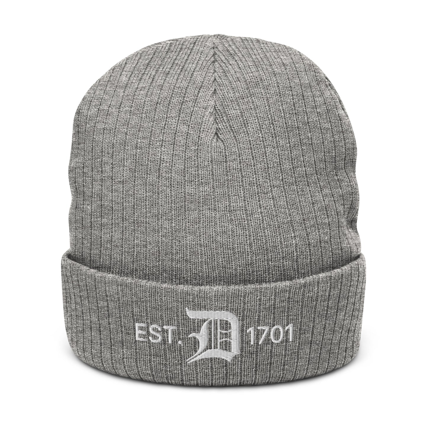 Detroit 'EST. 1701' Ribbed Beanie (w/ Old English 'D')