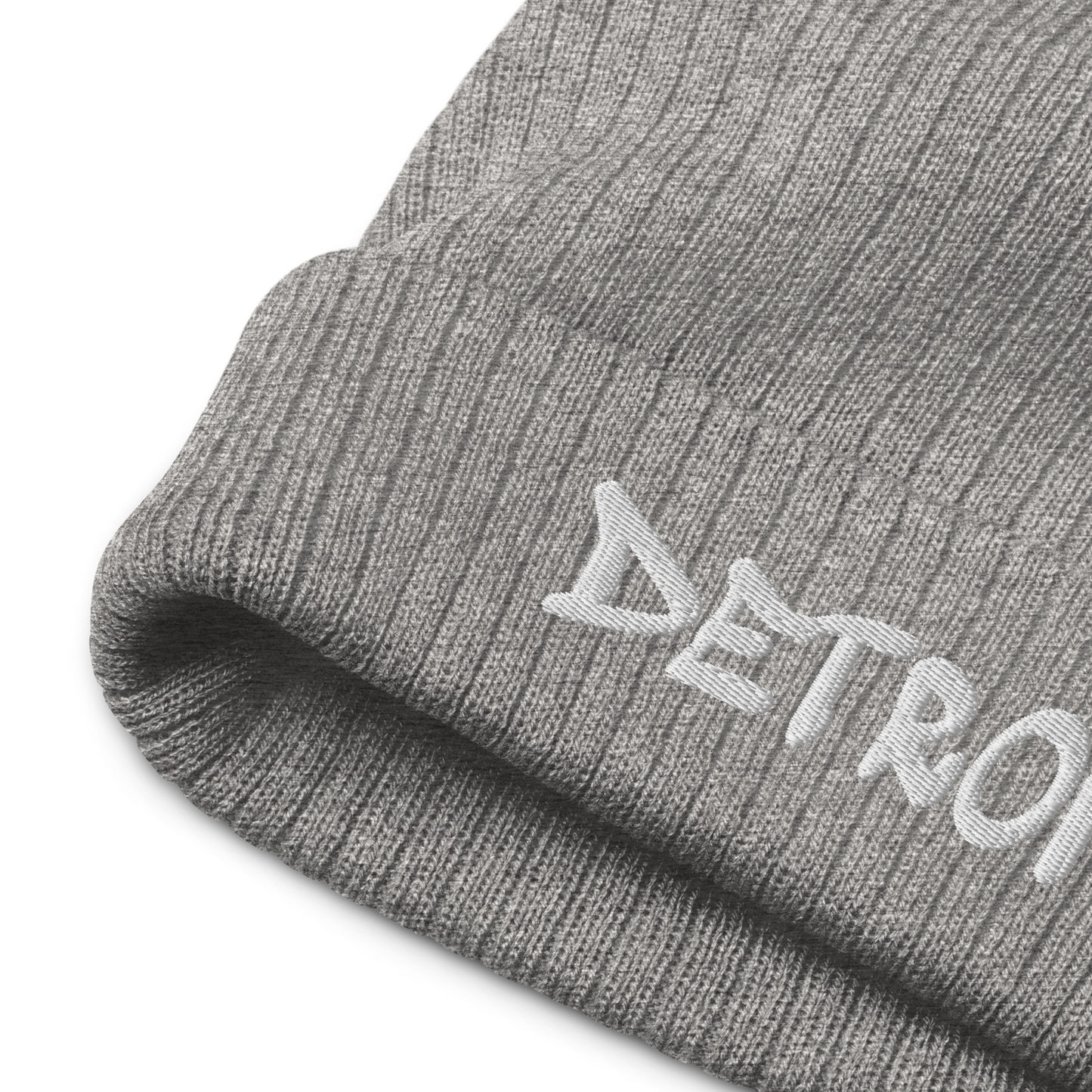 'Detroit' Ribbed Beanie (Tag Font)