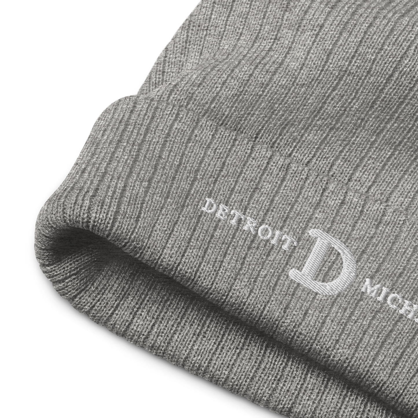 'Detroit Michigan' Ribbed Beanie (w/ Old French D)