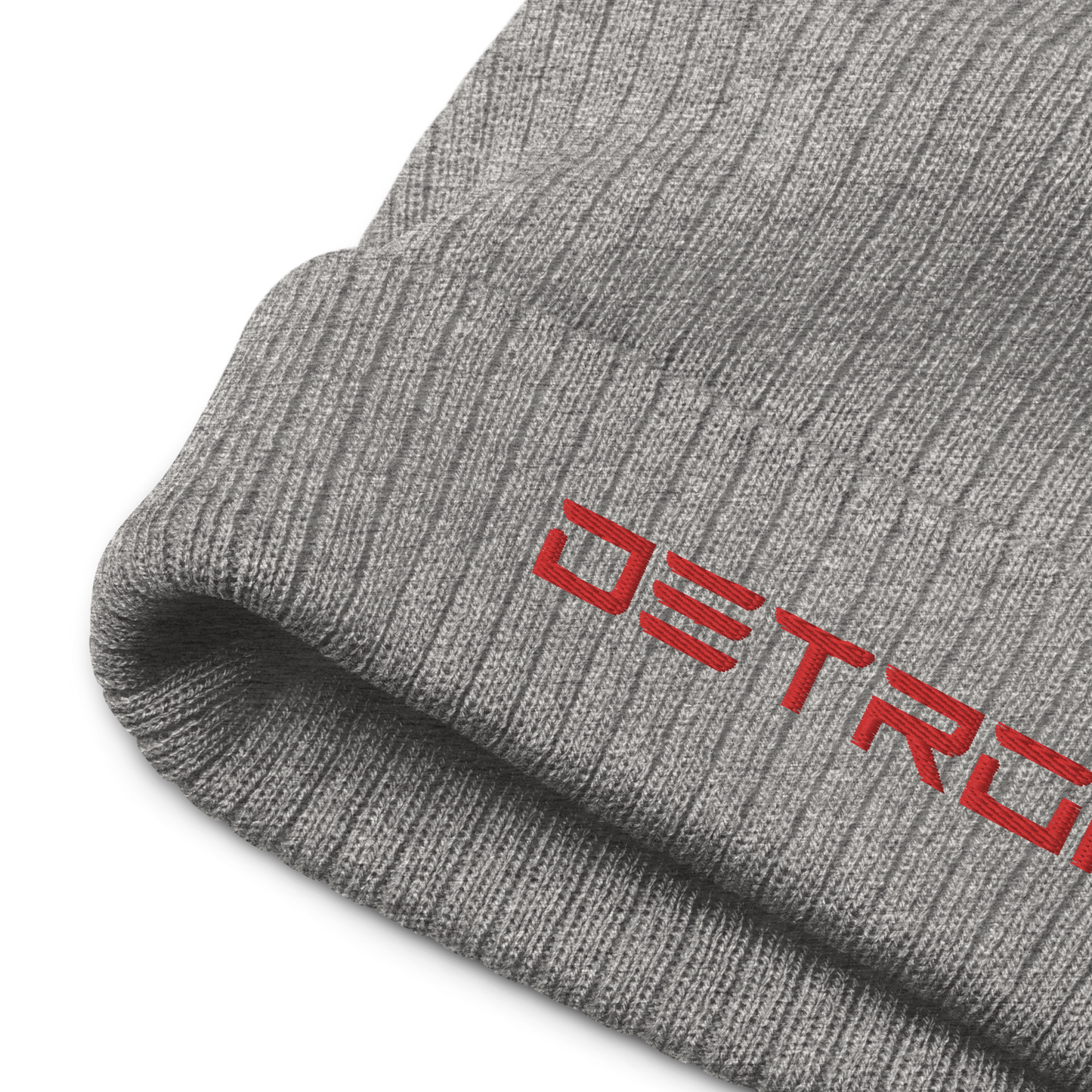 'Detroit' Ribbed Beanie (Electric Font) | Red