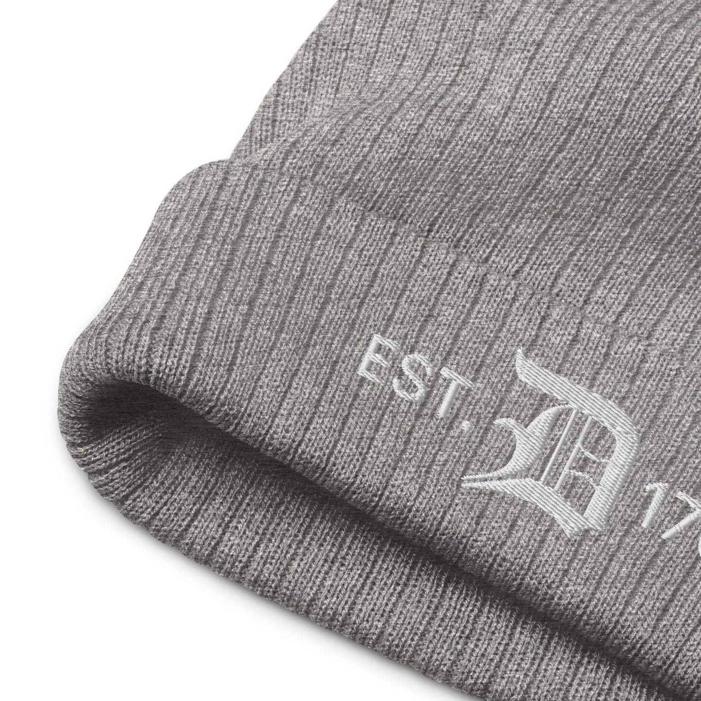 Detroit 'EST. 1701' Ribbed Beanie (w/ Old English 'D')