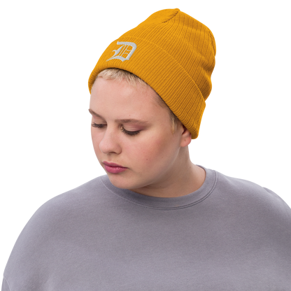 Detroit 'Old English D' Ribbed Beanie