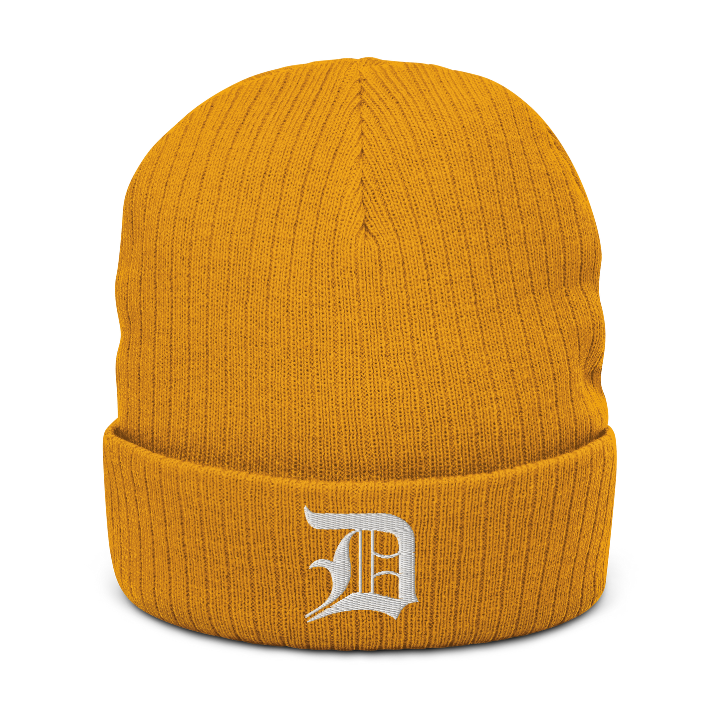 Detroit 'Old English D' Ribbed Beanie