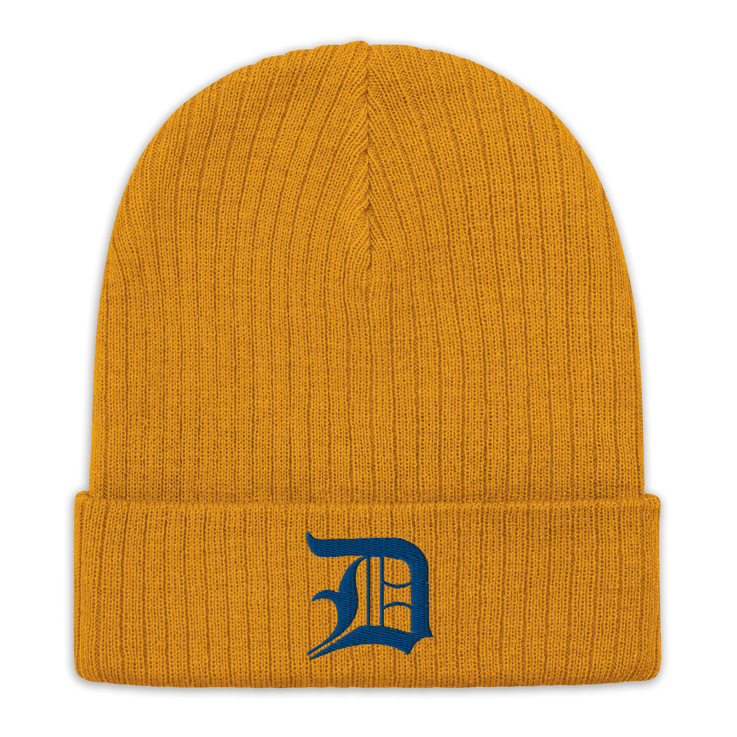 Detroit 'Old English D' Ribbed Beanie (Royal Blue)