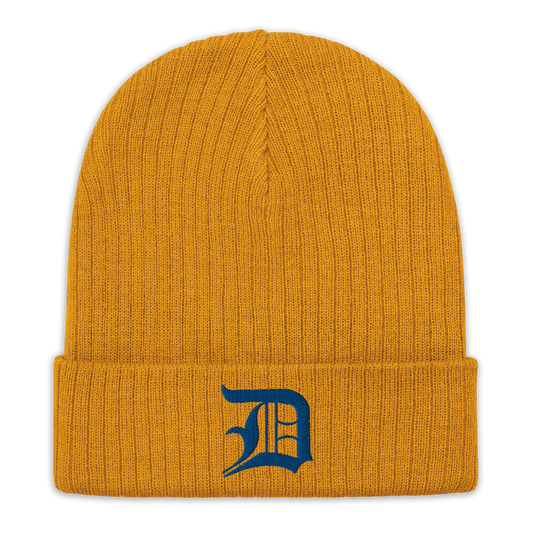 Detroit 'Old English D' Ribbed Beanie (Royal Blue)