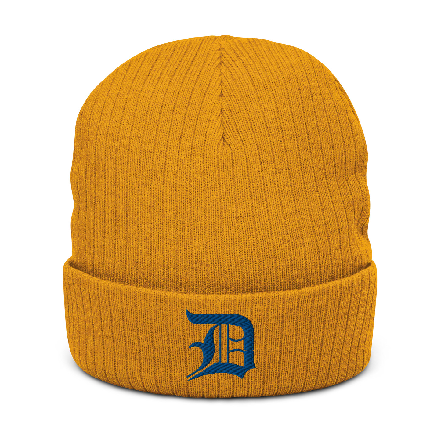 Detroit 'Old English D' Ribbed Beanie (Royal Blue)