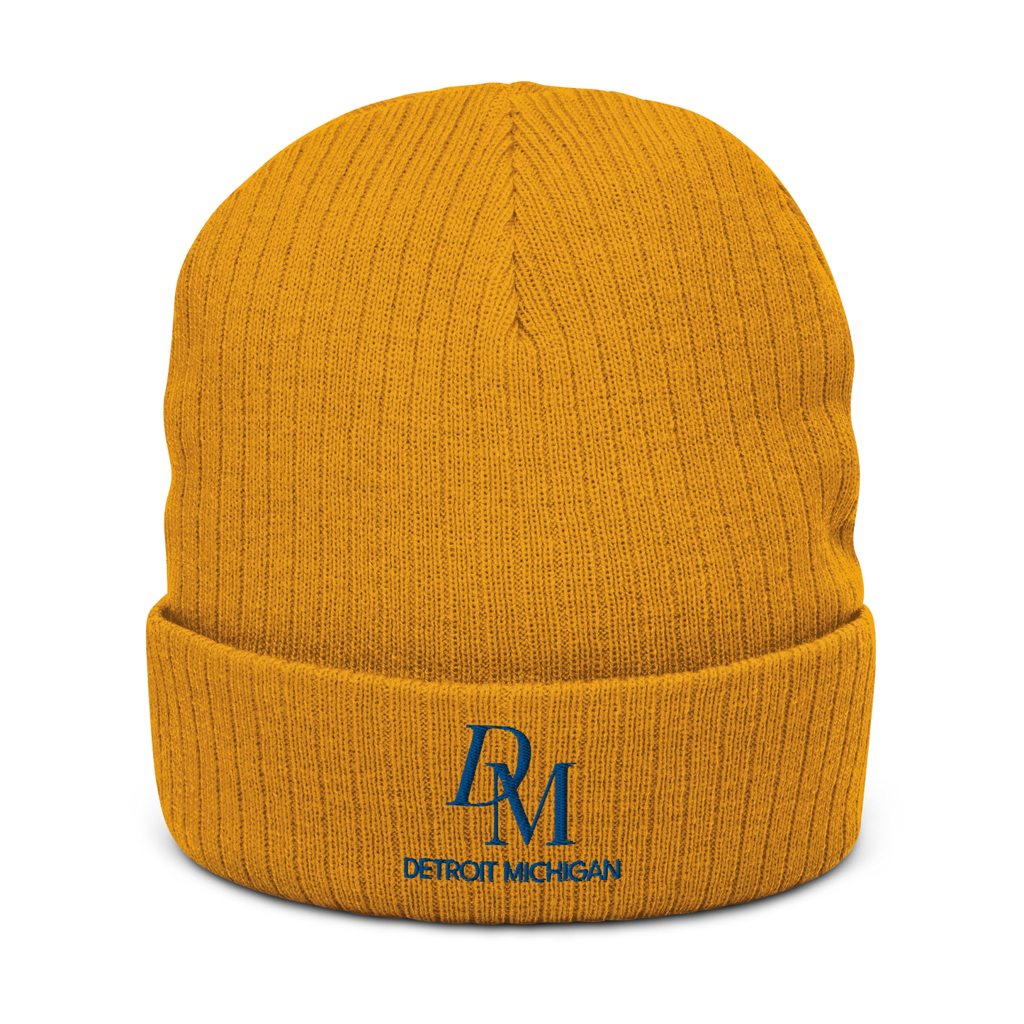 'DM Detroit Michigan' Ribbed Beanie (Royal Blue)