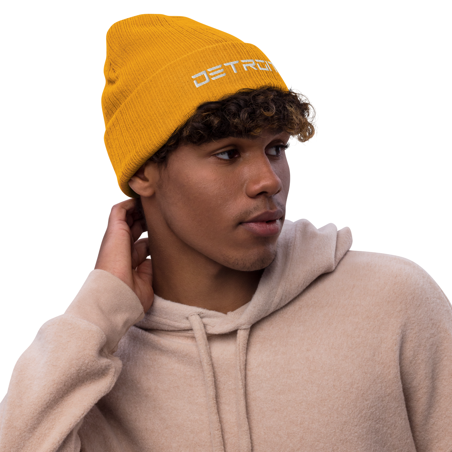 'Detroit' Ribbed Beanie (Electric Font)