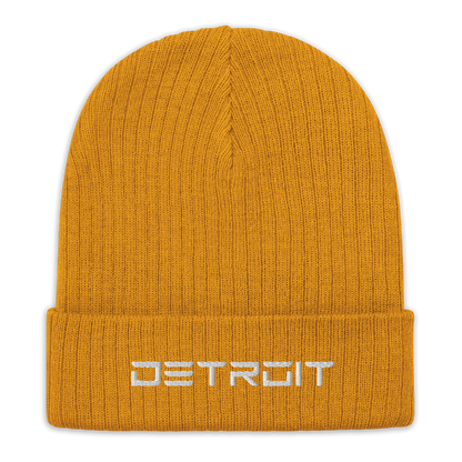 'Detroit' Ribbed Beanie (Electric Font)