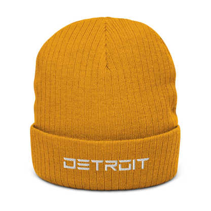 'Detroit' Ribbed Beanie (Electric Font)