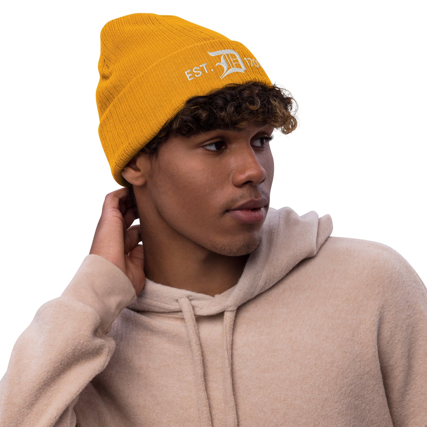 Detroit 'EST. 1701' Ribbed Beanie (w/ Old English 'D')