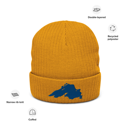 Lake Superior Ribbed Beanie | Blue