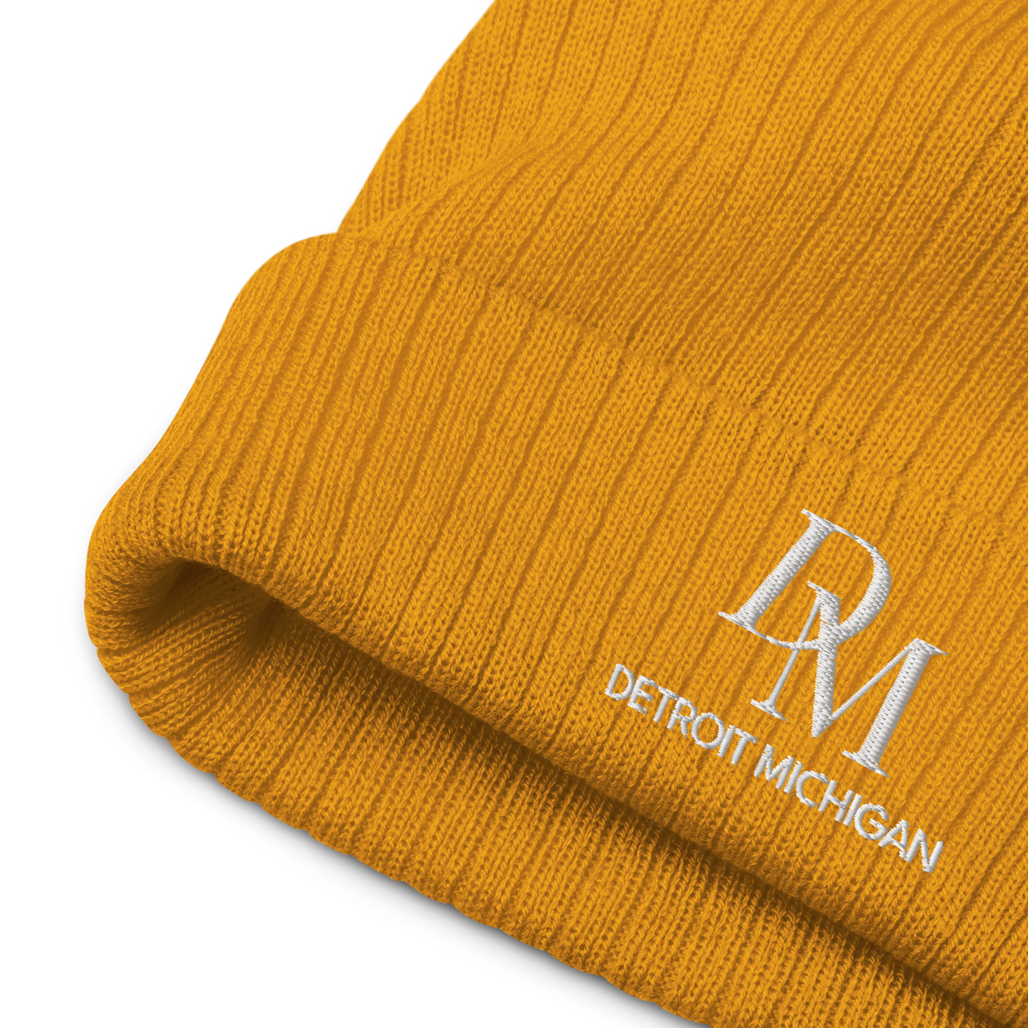 'DM Detroit Michigan' Ribbed Beanie