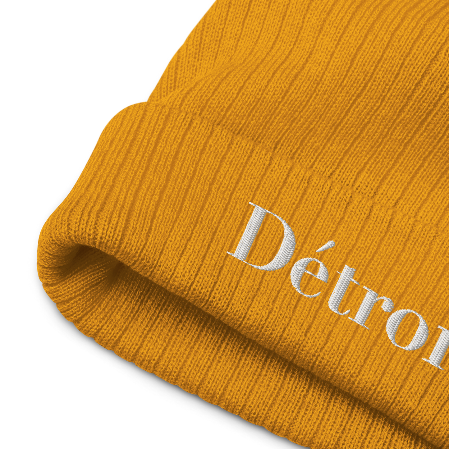 'Détroit' Ribbed Knit Beanie (Didone Font)