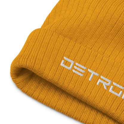 'Detroit' Ribbed Beanie (Electric Font)