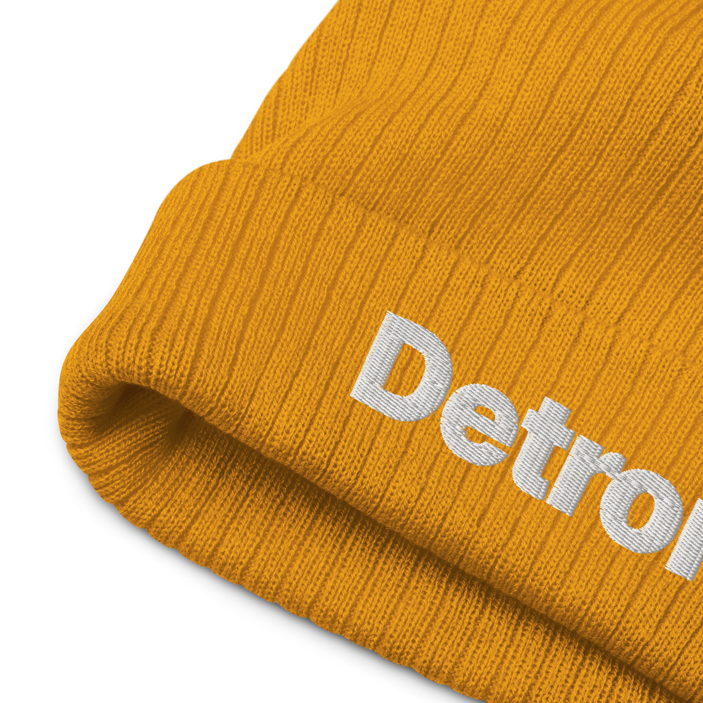 'Detroit' Ribbed Beanie (Small SUV Font)