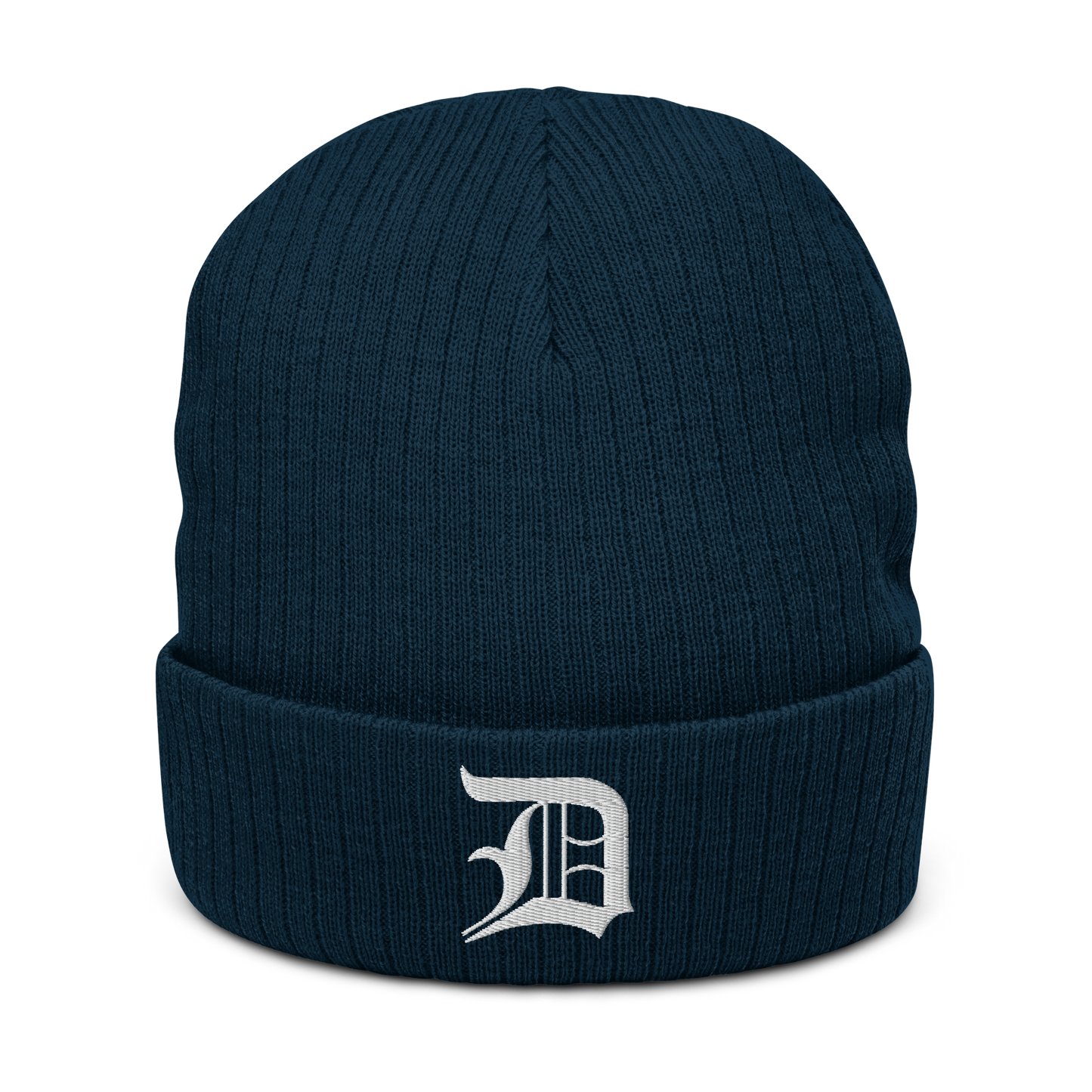 Detroit 'Old English D' Ribbed Beanie