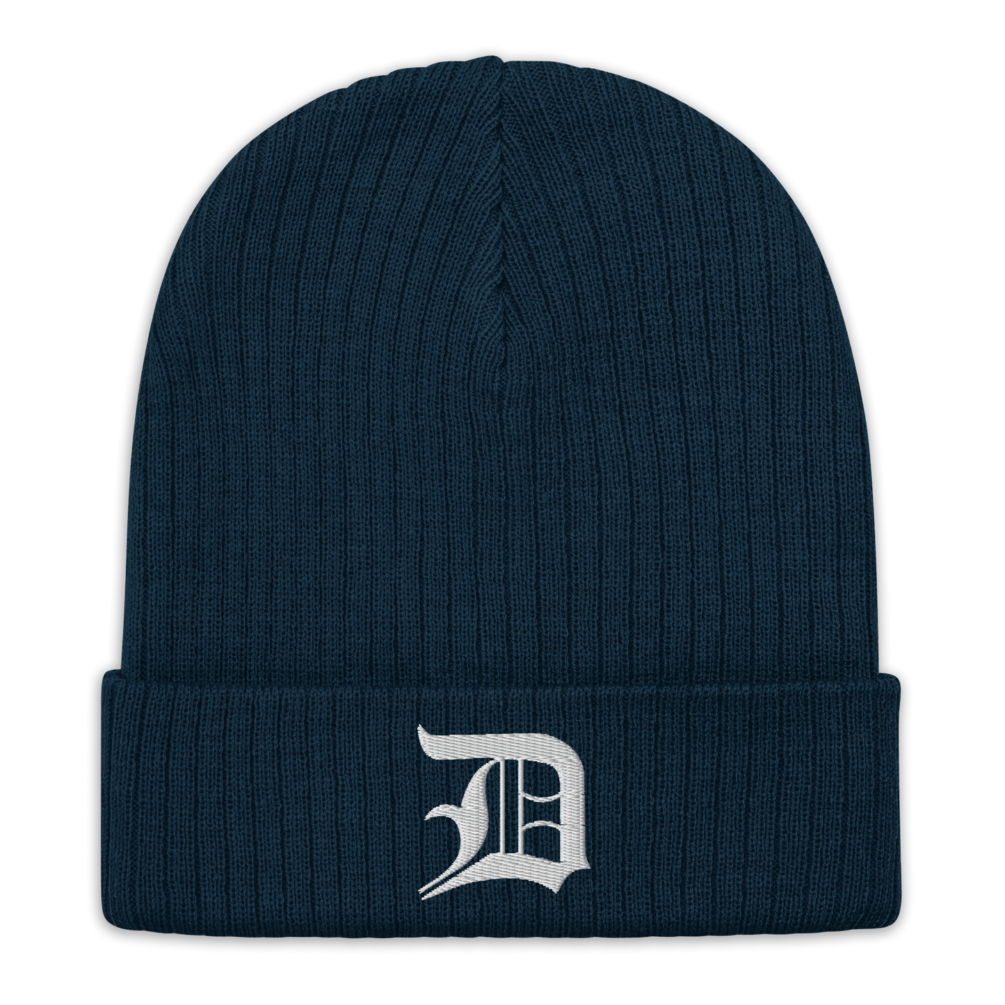 Detroit 'Old English D' Ribbed Beanie