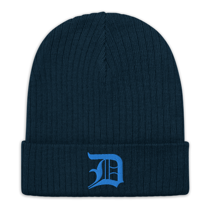 Detroit 'Old English D' Ribbed Beanie (Azure)