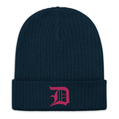 Detroit 'Old English D' Ribbed Beanie (Pink)