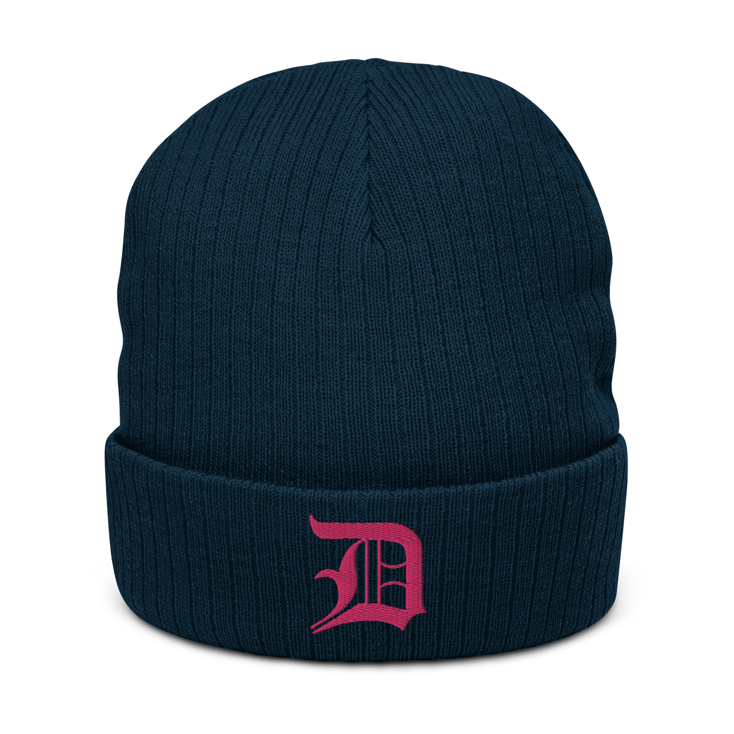 Detroit 'Old English D' Ribbed Beanie (Pink)