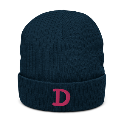 Detroit 'Old French D' Ribbed Beanie (Pink)