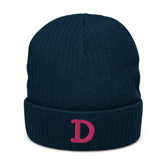 Detroit 'Old French D' Ribbed Beanie (Pink)