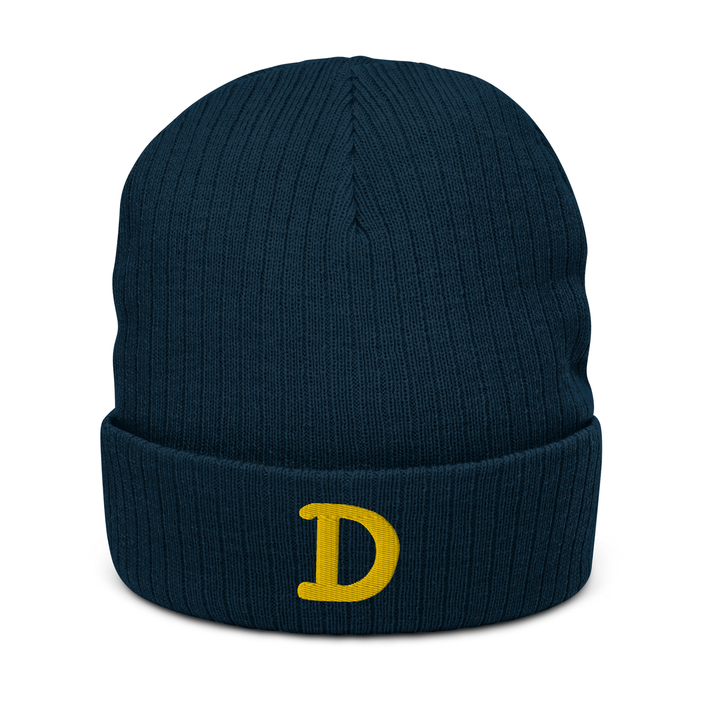 Detroit 'Old French D' Ribbed Beanie (Gold)