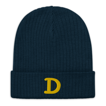 Detroit 'Old French D' Ribbed Beanie (Gold)