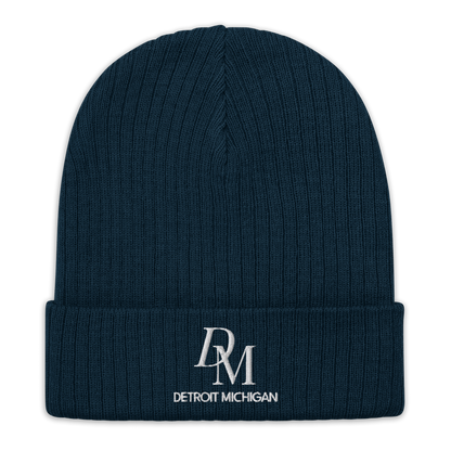 'DM Detroit Michigan' Ribbed Beanie