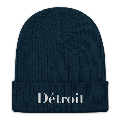 'Détroit' Ribbed Knit Beanie (Didone Font)