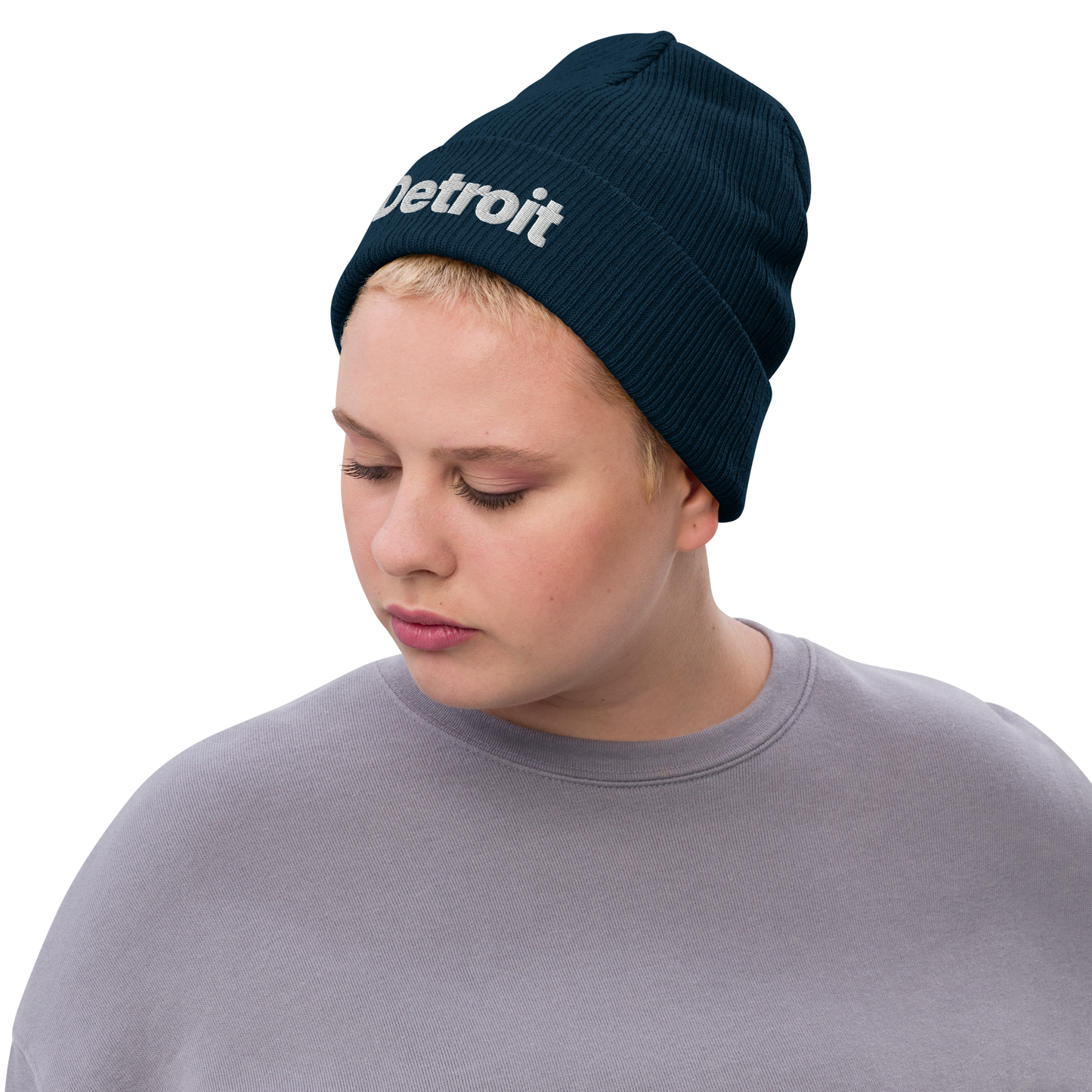 'Detroit' Ribbed Beanie (Small SUV Font)