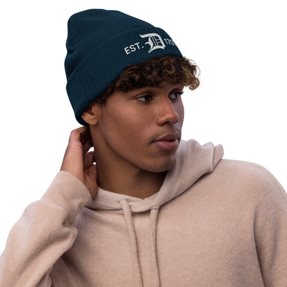 Detroit 'EST. 1701' Ribbed Beanie (w/ Old English 'D')